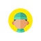 Moslem profile picture, islam avatar icon, man with islam cap, flat design - Vector