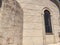 Mosque against the background of a blue and bright sky. beauty of foreign country, muslim religion. stone building with a large