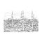 Mosque, Ankara,Turkey. Graphic sketch