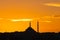 Mosque background photo. Fatih Mosque in Istanbul at sunset.