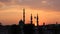 Mosque with beautiful sunset background