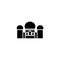 Mosque black icon concept. Mosque flat vector symbol, sign, illustration.