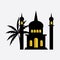 Mosque black light illustration, icon design icon