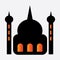 Mosque black light illustration, icon design icon