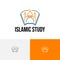 Mosque Book Islamic Center Study Islam Muslim Community Line Style Logo