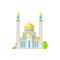 Mosque building, islam religion temple icon
