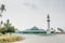 Mosque building located in the village at the tropical island Maamigili