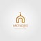 Mosque building logo vector simple luxury icon illustration design