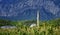 Mosque in a cornfield on a background of mountains. Turkey, Kirish.