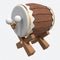 Mosque drum for ramadan. Bedug drum 3d ramadan icon. 3D rendering drum with sticks. Islamic bedug drum cartoon style