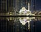 Mosque in Dubai Marina Promenade at night, UAE