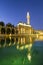 Mosque of Halil-ur-Rahman Reflection on Abraham`s Pool Fish Lake night, Urfa, Turkey