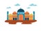 mosque illustration vector cute with color pastel
