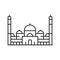 mosque islam muslim line icon vector illustration