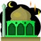 Mosque Islam Worship Building Vector Illustration