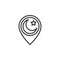 Mosque location pin line icon