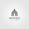 Mosque logo vector simple luxury icon illustration design