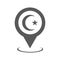 Mosque map pointer icon vector simple