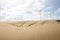 Mosque minaret on the desert