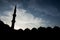 Mosque Minaret and Domes Silhouette