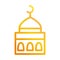 Mosque moon temple ramadan arabic islamic celebration gradient line icon