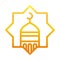 Mosque moon temple ramadan arabic islamic celebration gradient line icon