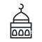Mosque moon temple ramadan arabic islamic celebration line style icon