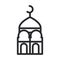 Mosque moon temple ramadan arabic islamic celebration line style icon