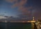 Mosque at Muharraq corniche durning evening hours