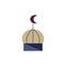 Mosque muslim prayer building flat icon isolated on a white background
