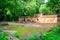 Mosque near Bagh-i-Alam-ka-Gumbad is a square structure built with grey ashlar stone and follows the pattern of square Lodi tombs