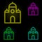 mosque neon color set icon. Simple thin line, outline vector of building landmarks icons for ui and ux, website or mobile