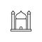 mosque outline icon. Element of religion sign for mobile concept and web apps. Thin line mosque outline icon can be used for web