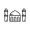 Mosque outline symbol. Design template vector