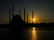 Mosque silhouette, Adana City Mosque and sunset