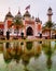 Mosque standing and reflection in water