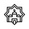 Mosque star vector illustration, Ramadan related line icon
