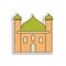 mosque sticker icon. Element of color Arabic culture icon. Premium quality sticker design icon. Signs and symbols collection icon