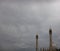 Mosque towers with clouds in the background