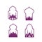 Mosque vector icon design isolated on mosque door illustration design template