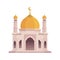 Mosque Vector illustration, Cute and trendy mosque with gold and peach color design.