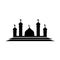 Mosque vector Illustration design, Flat mosque icon design vector, mosque silhouette