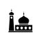 Mosque vector Illustration design, Flat mosque icon design vector, mosque silhouette