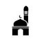 Mosque vector Illustration design, Flat mosque icon design vector, mosque silhouette