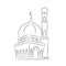 Mosque vector illustration, simple hand drawn islamic building