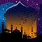 Mosques against starry night