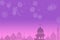 Mosques Dome shadow on twilight sky night on bokeh and purple background
