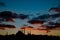 Mosques of Istanbul. Silhouette of Suleymaniye Mosque at sunset in Istanbul