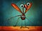 Mosquito abstract art brut animal character
