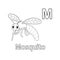 Mosquito Alphabet ABC Isolated Coloring Page M